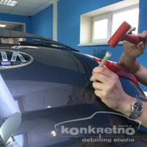 Удаление вмятины на задней крышке багажника